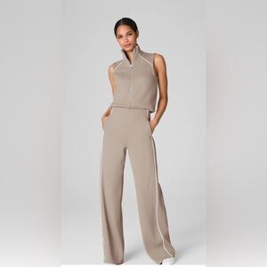 SPANX Tan Jumpsuit with White Accents